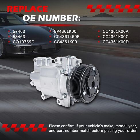 ضاغط AC مناسب لـ MAZ-DA 3 2004-2009 2.0L ، MAZ-DA 3 04-09 2.3L ، MAZ-DA 3 Sport 2009 2.0L ، MAZ-DA 5 06-10 2.3L ، ضاغطات تكييف الهواء مع القابض استبدال 57463 ، 58463 in Saudi Arabia
