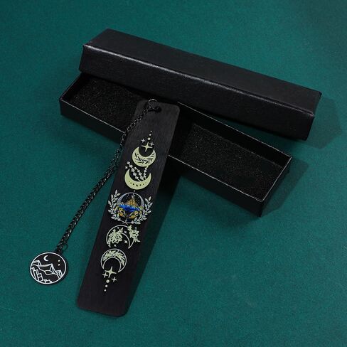 Acotar Creative Inspirational Bookmark - Stainless Steel Moon and Mountains Bookmarks with Chain Tassel, Reading Office Gift for Men Women Book Lovers (Mountain Moon 5) in Kuwait