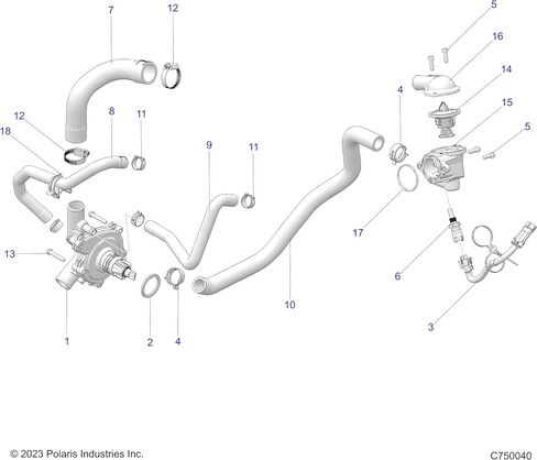 Polaris RZR Waterpump Hose, Genuine OEM Part 5416305, Qty 1 in Saudi Arabia