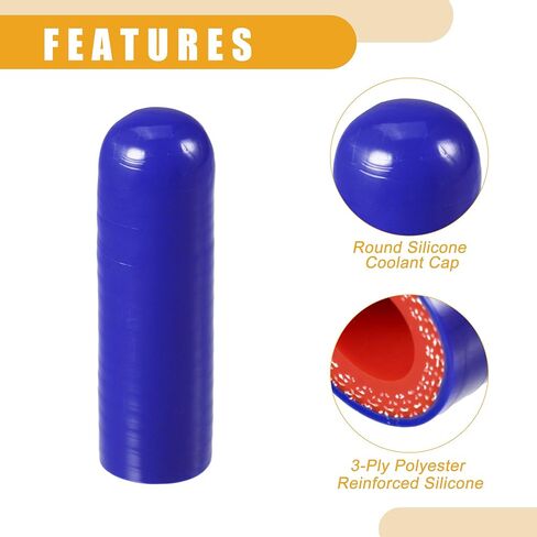 1 Set 14mm 0.55" ID Universal Silicone Coolant Cap Intake Vacuum Hose End Plug - Car for Coolant Heater Bypass Vacuum Water Port - Silicone Blue Red in Saudi Arabia