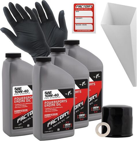 مجموعة تغيير الزيت المتوافقة مع Honda PC800 ، VFR1200F ، VFR1200X ، VT1100C-تشمل 4 ربعات من الزيت الاصطناعي الكامل 10W-40 ، مرشح واحد ، 1 سحق ، مسار واحد ، 1 ملصق تغيير الزيت in Saudi Arabia