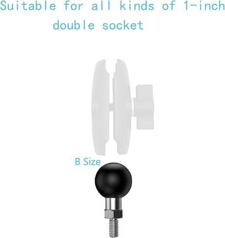1 inch Ball Mount with M6 x 1.0mm Threaded Post Compatible with RAM Mounts Socket Arm in B Size for Action Camera/GPS/Bike/Motorcycle/ATV Phone Holder/Rearview Mirror (Black 1) in Saudi Arabia