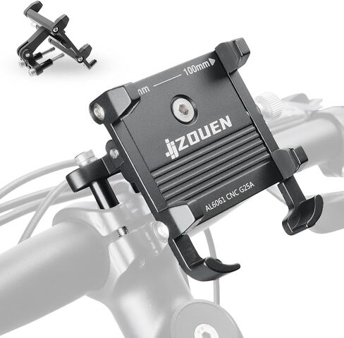 Bike Phone Holder, Bicycle Phone Mount, Aluminum Bike Cell Phone Mount Holder for MTB, Road Bike, Cruiser Bike, Fit 4-7 inch Phones in Saudi Arabia
