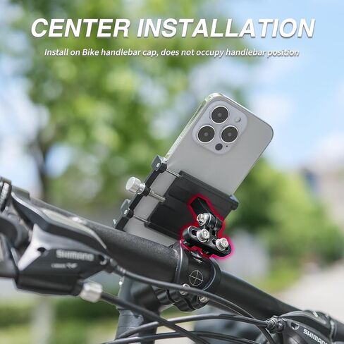 Bike Phone Holder, Bicycle Phone Mount, Aluminum Bike Cell Phone Mount Holder for MTB, Road Bike, Cruiser Bike, Fit 4-7 inch Phones in Saudi Arabia