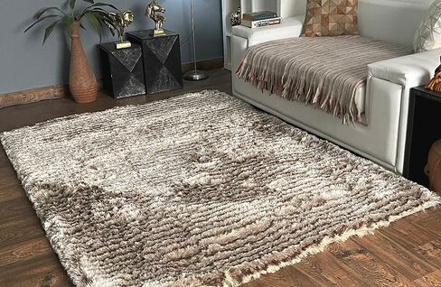 Handmade Carpet Mink Shag Easy Maintenance Rug for Living Room, Bed Room & Family Room Floors (5' x 7') in Saudi Arabia