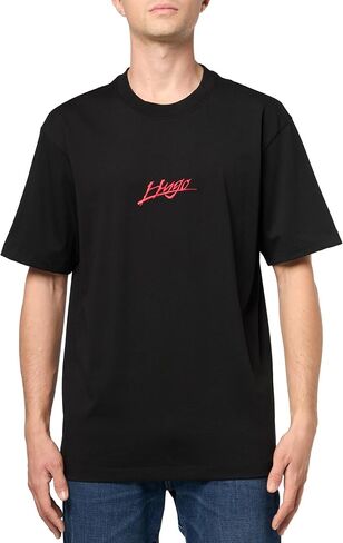 شعار Hugo Men's Script Logo Shirt Sleeve Tshirt in Kuwait