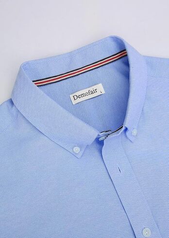 Men's Classic Oxford Shirt Solid Long Sleeve Button Down Casual Woven Shirts with Pocket in Saudi Arabia