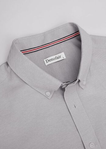Men's Classic Oxford Shirt Solid Long Sleeve Button Down Casual Woven Shirts with Pocket in Saudi Arabia