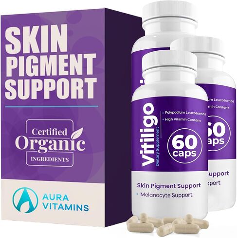 Vitiligo Capsules 60 Count | 1 Month | Improve Skin Pigmentation Support and Reduce White Spots | Effective Vitiligo Supplement | Natural Solution for White Spots on Skin. (1) in Saudi Arabia