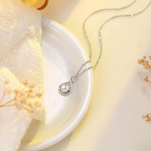 FANCIME 14K Solid Gold Birthstone Pendant with Sterling Silver Chain Infinity Gemstone Necklace Fine Jewelry Anniversary Birthday Christmas Gifts for Women Wife Her in Saudi Arabia