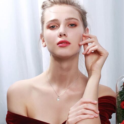FANCIME 14K Solid Gold Birthstone Pendant with Sterling Silver Chain Infinity Gemstone Necklace Fine Jewelry Anniversary Birthday Christmas Gifts for Women Wife Her in Saudi Arabia