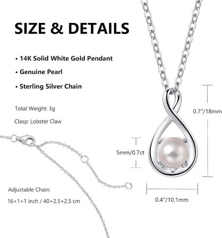 FANCIME 14K Solid Gold Birthstone Pendant with Sterling Silver Chain Infinity Gemstone Necklace Fine Jewelry Anniversary Birthday Christmas Gifts for Women Wife Her in Saudi Arabia