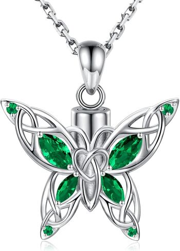 MANBU Butterfly Cremation Urn Necklace for Ashes: 925 Sterling Silver Memorial Pendant Jewelry Women Keepsake Bereavement Gift for A Loss of the Loved One in Saudi Arabia