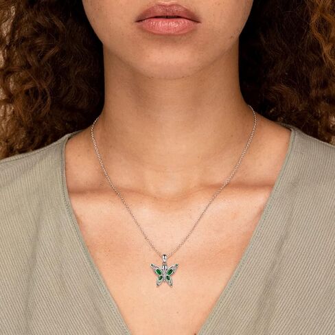MANBU Butterfly Cremation Urn Necklace for Ashes: 925 Sterling Silver Memorial Pendant Jewelry Women Keepsake Bereavement Gift for A Loss of the Loved One in Saudi Arabia