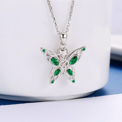 MANBU Butterfly Cremation Urn Necklace for Ashes: 925 Sterling Silver Memorial Pendant Jewelry Women Keepsake Bereavement Gift for A Loss of the Loved One in Saudi Arabia