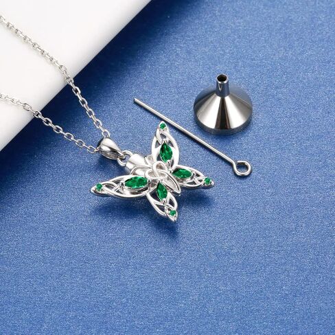 MANBU Butterfly Cremation Urn Necklace for Ashes: 925 Sterling Silver Memorial Pendant Jewelry Women Keepsake Bereavement Gift for A Loss of the Loved One in Saudi Arabia