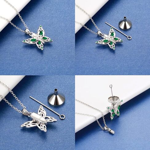 MANBU Butterfly Cremation Urn Necklace for Ashes: 925 Sterling Silver Memorial Pendant Jewelry Women Keepsake Bereavement Gift for A Loss of the Loved One in Saudi Arabia