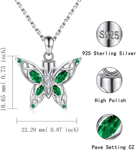 MANBU Butterfly Cremation Urn Necklace for Ashes: 925 Sterling Silver Memorial Pendant Jewelry Women Keepsake Bereavement Gift for A Loss of the Loved One in Saudi Arabia