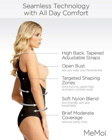 Memoi Braless Bodysuitwear مع ملخصات ملابس صغيرة ، مشكل جسم سلس للنساء - أحجام متوسطة - 1x in Kuwait
