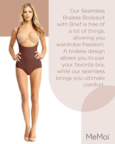 Memoi Braless Bodysuitwear مع ملخصات ملابس صغيرة ، مشكل جسم سلس للنساء - أحجام متوسطة - 1x in Kuwait