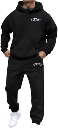 بدلات المسار للرجال مجموعة رسائل شتوية طباعة pullover hoodie tracksuit و joggers sweatpants sports in Saudi Arabia