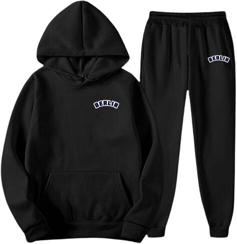 بدلات المسار للرجال مجموعة رسائل شتوية طباعة pullover hoodie tracksuit و joggers sweatpants sports in Saudi Arabia