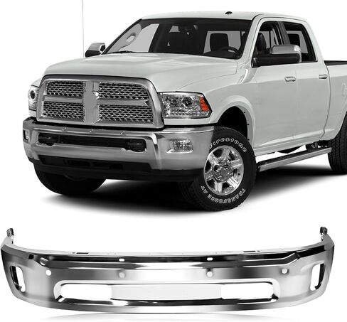 Kyx Front Pumper ملاءمة لـ Dodge RAM 1500 2014-2018 ، يناسب RAM 1500 Classic 2019-2022 مع قواطع الضباب الضوئية وثقوب مستشعر وقوف السيارات ، غطاء المصد الأمامي الصلب Chrome ، CH1002402 in Saudi Arabia