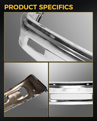 Kyx Front Pumper ملاءمة لـ Dodge RAM 1500 2014-2018 ، يناسب RAM 1500 Classic 2019-2022 مع قواطع الضباب الضوئية وثقوب مستشعر وقوف السيارات ، غطاء المصد الأمامي الصلب Chrome ، CH1002402 in Saudi Arabia