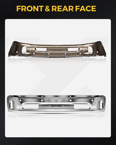 Kyx Front Pumper ملاءمة لـ Dodge RAM 1500 2014-2018 ، يناسب RAM 1500 Classic 2019-2022 مع قواطع الضباب الضوئية وثقوب مستشعر وقوف السيارات ، غطاء المصد الأمامي الصلب Chrome ، CH1002402 in Saudi Arabia