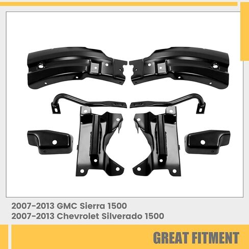 Kuafu Front Bumper Bracket Support Brace Kit متوافقة مع 2007-2013 Chevy Silverado GMC Sierra 1500 استبدال لـ GM1066179 GM1067179 GM1042107 GM1043107 GM1066180 GM1067180 GM1004148 GM1005148 8PCS in Saudi Arabia