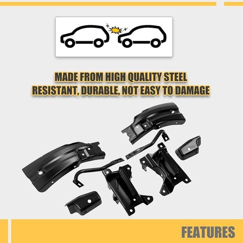Kuafu Front Bumper Bracket Support Brace Kit متوافقة مع 2007-2013 Chevy Silverado GMC Sierra 1500 استبدال لـ GM1066179 GM1067179 GM1042107 GM1043107 GM1066180 GM1067180 GM1004148 GM1005148 8PCS in Saudi Arabia