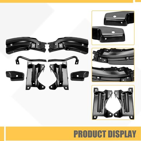 Kuafu Front Bumper Bracket Support Brace Kit متوافقة مع 2007-2013 Chevy Silverado GMC Sierra 1500 استبدال لـ GM1066179 GM1067179 GM1042107 GM1043107 GM1066180 GM1067180 GM1004148 GM1005148 8PCS in Saudi Arabia
