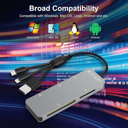 XD Card Reader, SD Card Reader for iPhone, 3 in 1 SD/TF/XD Card Reader Adapter for iPhone/USB C Device, Lightning+USB A+USB C XD Picture Card Adapter for iPhone 16/15/14/15/iPad/PC/Android in Kuwait