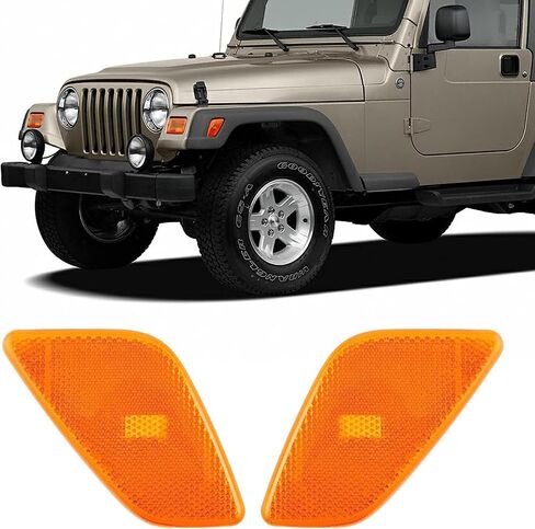 أضواء العلامة الجانبية لجيب Wrangler TJ - Front Fender Corner Side Marker Light Fits Side Side and Passenger Side - 1996 1998 1998 2000 2001 2002 2003 2004 2005 2006 Jeep Wrangler TJ in Saudi Arabia