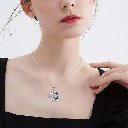 قلادة CRMAD CAT للنساء الفضة الفضية الفضية Celtic Moon قلادة المجوهرات الأيرلندية in Kuwait