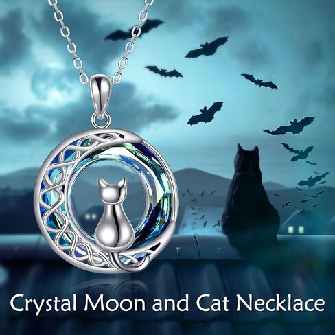قلادة CRMAD CAT للنساء الفضة الفضية الفضية Celtic Moon قلادة المجوهرات الأيرلندية in Kuwait