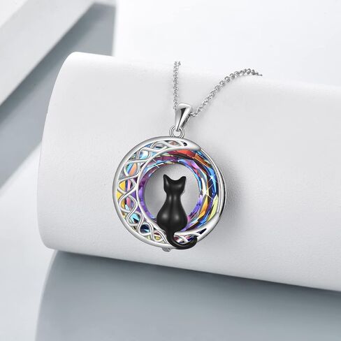 قلادة CRMAD CAT للنساء الفضة الفضية الفضية Celtic Moon قلادة المجوهرات الأيرلندية in Kuwait