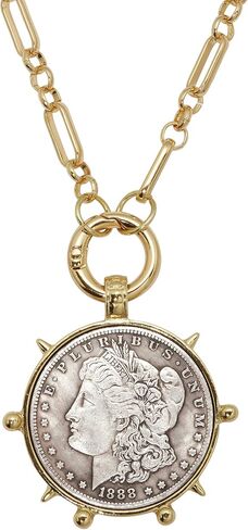 Palm Beach Jewelry Goldtone Morgan Silver Dollar Coin Replica Netclace 24 بوصة in Saudi Arabia