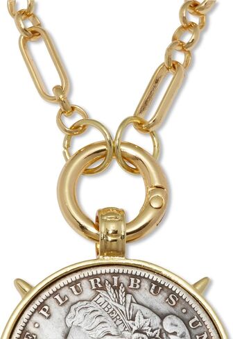 Palm Beach Jewelry Goldtone Morgan Silver Dollar Coin Replica Netclace 24 بوصة in Saudi Arabia