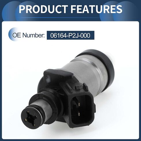 Fuel Injector, Engine Fuel Injection Nozzle No.06164-P2J-000 for Honda Civic EX 1996-1998 1.6L for Honda Accord DX 1998-2002 2.3L Black, 4 Pcs in Saudi Arabia