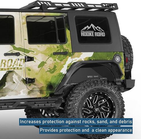 HOOKE ROAD Aluminium Wrangler JK Bear Fender Liners Wheel Well Liner for 2007-2018 Jeep Wrangler JK & Unlimited 2/4 Doors ، 2pcs Cover Lightweight Guard in Saudi Arabia