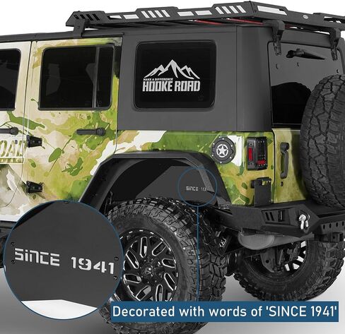 HOOKE ROAD Aluminium Wrangler JK Bear Fender Liners Wheel Well Liner for 2007-2018 Jeep Wrangler JK & Unlimited 2/4 Doors ، 2pcs Cover Lightweight Guard in Saudi Arabia