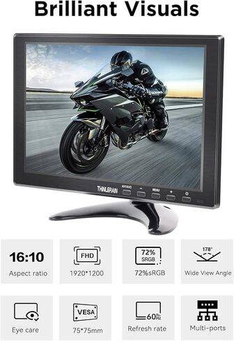 15.6 بوصة شاشة الكمبيوتر 1600 × 900 جهاز كمبيوتر صغير مع منافذ HDMI VGA AV BNC USB ، 60 هرتز ، 5 مللي ثانية ، VESA ، التحكم عن بُعد ، مكبرات صوت مدمجة في Office Home Office in Kuwait