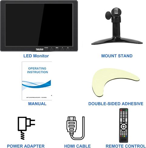 15.6 بوصة شاشة الكمبيوتر 1600 × 900 جهاز كمبيوتر صغير مع منافذ HDMI VGA AV BNC USB ، 60 هرتز ، 5 مللي ثانية ، VESA ، التحكم عن بُعد ، مكبرات صوت مدمجة في Office Home Office in Kuwait