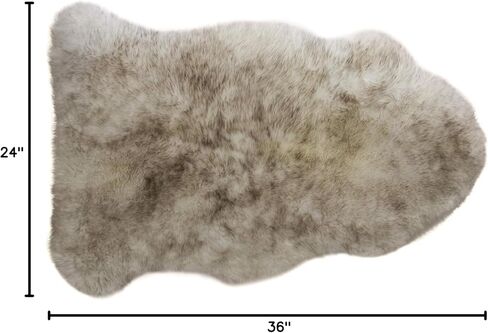 WaySoft New Zealand Sheepskin Area Rug – Genuine Fluffy Wool, Multiple Sizes, Bedroom or Living Room Decor(2ft x 3ft,Ivory) in Kuwait
