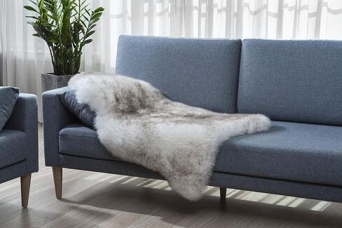 WaySoft New Zealand Sheepskin Area Rug – Genuine Fluffy Wool, Multiple Sizes, Bedroom or Living Room Decor(2ft x 3ft,Ivory) in Kuwait