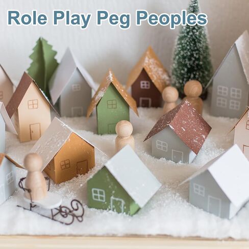 PATIKIL 2 Set Wooden Pegs Dolls, 100Pcs Wood Pegs People Dolls Dad Mom Unfinished Bodies Natural Wood Figures for Painting DIY Crafts Arts Graffiti in Saudi Arabia