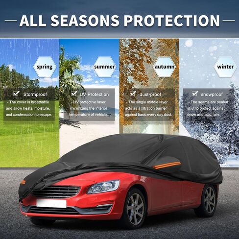 X AutoHaux Cover Cover في الهواء الطلق مقاوم للماء حماية من أشعة الشمس المطردة مع الحماية من الأفلام اليسارية من الألومنيوم من فولفو V60 EST Hatchback in Saudi Arabia