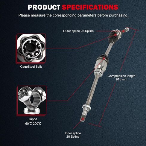 CCIYU 66-5204 CV AXLE SHAFT ASSEMBLY FIT 2000-2005 لـ TOYOTA CELICA 1.8L ، 2005-2006 TOYOTA COROLLA in Saudi Arabia
