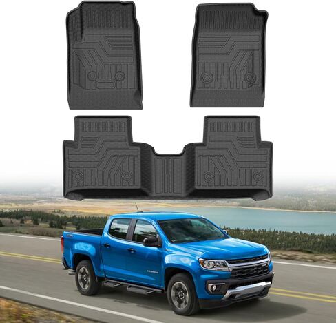Mixsuper Floor Mats for Chevy Colorado/GMC Canyon Crew Cab 2015-2022, All Weather Floor Liners 1st and 2nd Row Set Black in Saudi Arabia